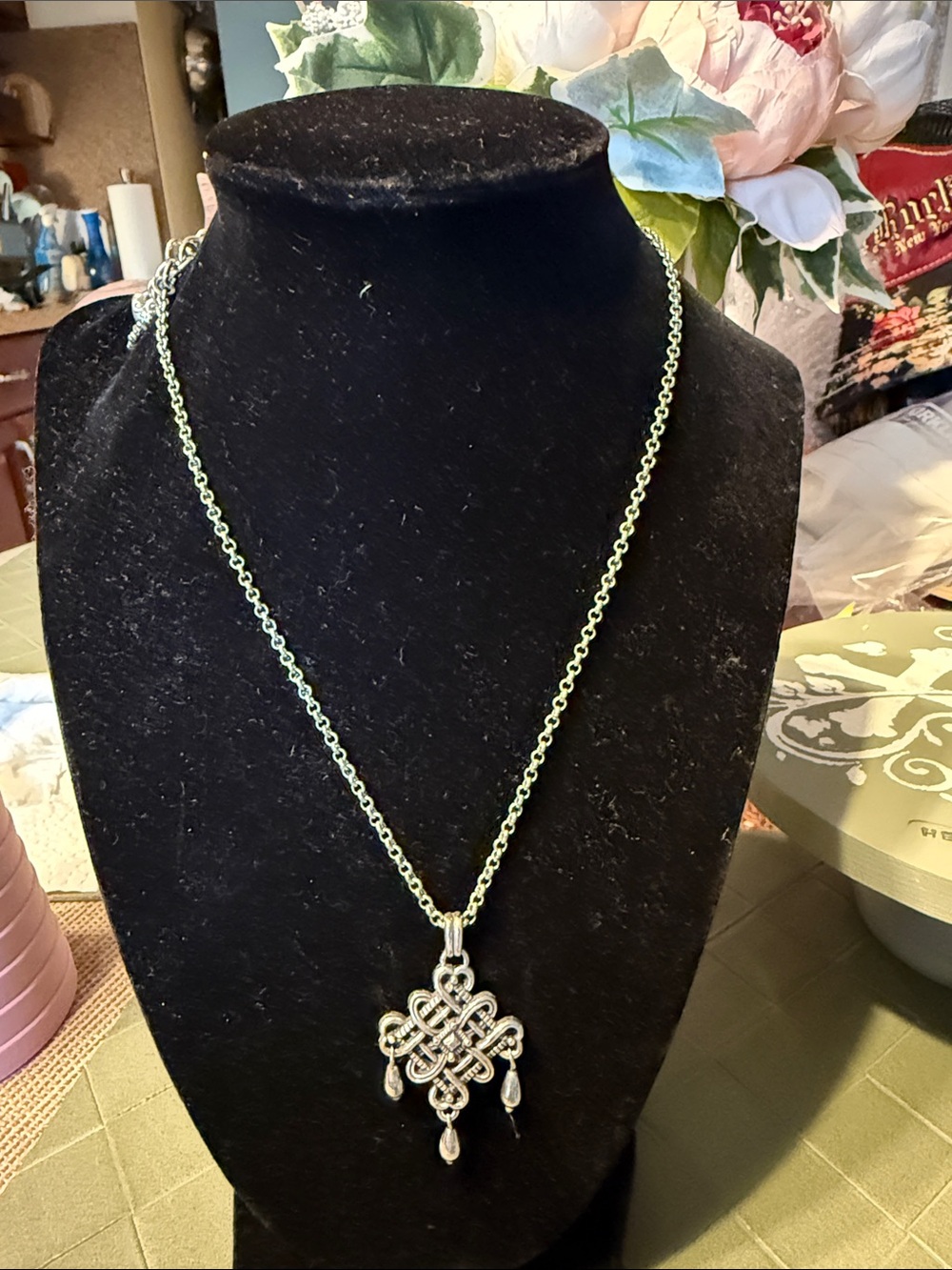 Brighton Silver-tone Celtic Knot Pendant Necklace
